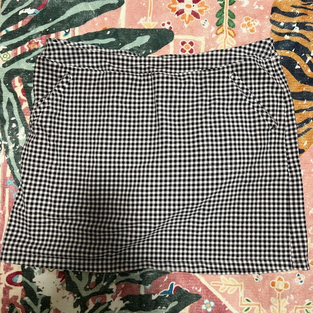Talbots Black and White Gingham Skort